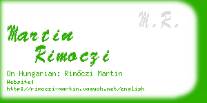 martin rimoczi business card